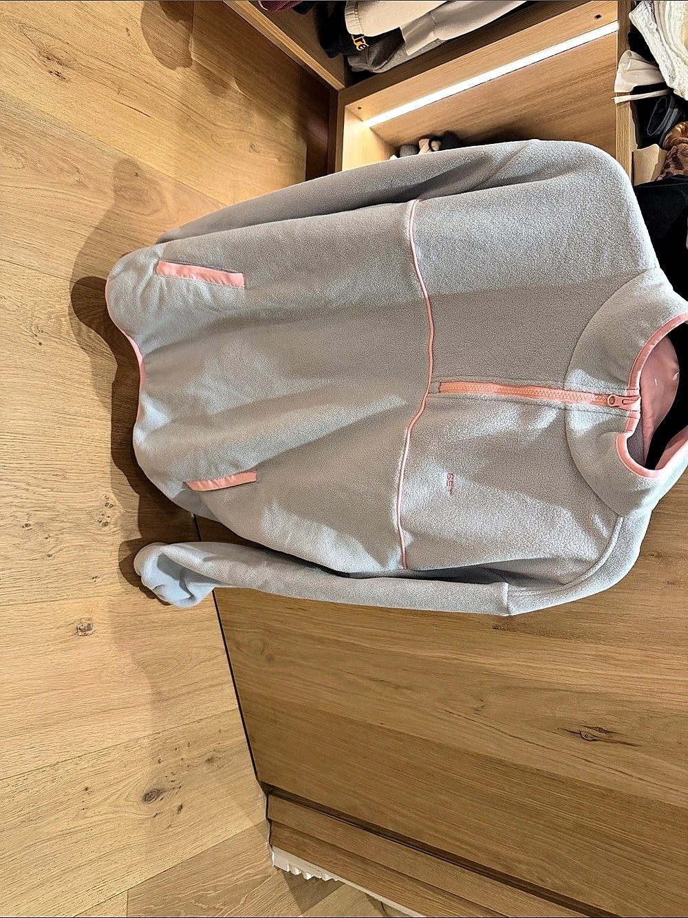 SET Pink & Gray Quarter-Zip Pullover Size Small Like New